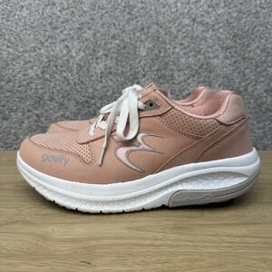 GDEFY Gravity Defyer Orion Shoes Women's 10 Pink White Leather Sneakers Lace Up